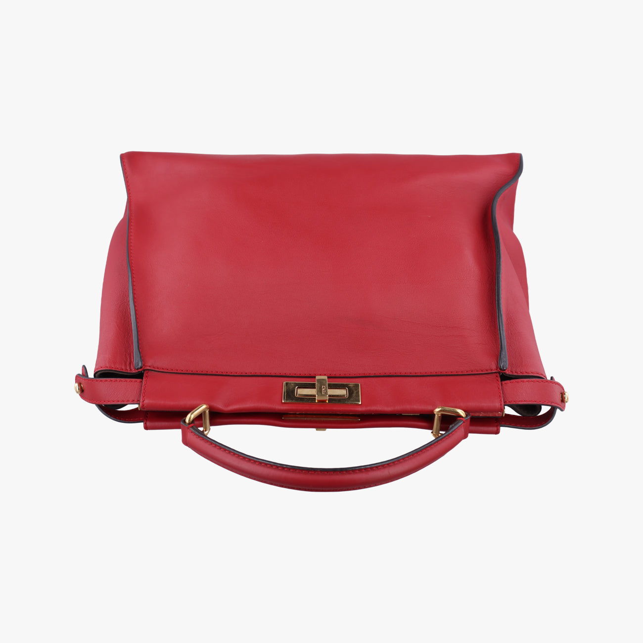 Pre-owned Fendi PEEKABOO Large Red Leather 8BN210 shoulderbag | stylenewstar