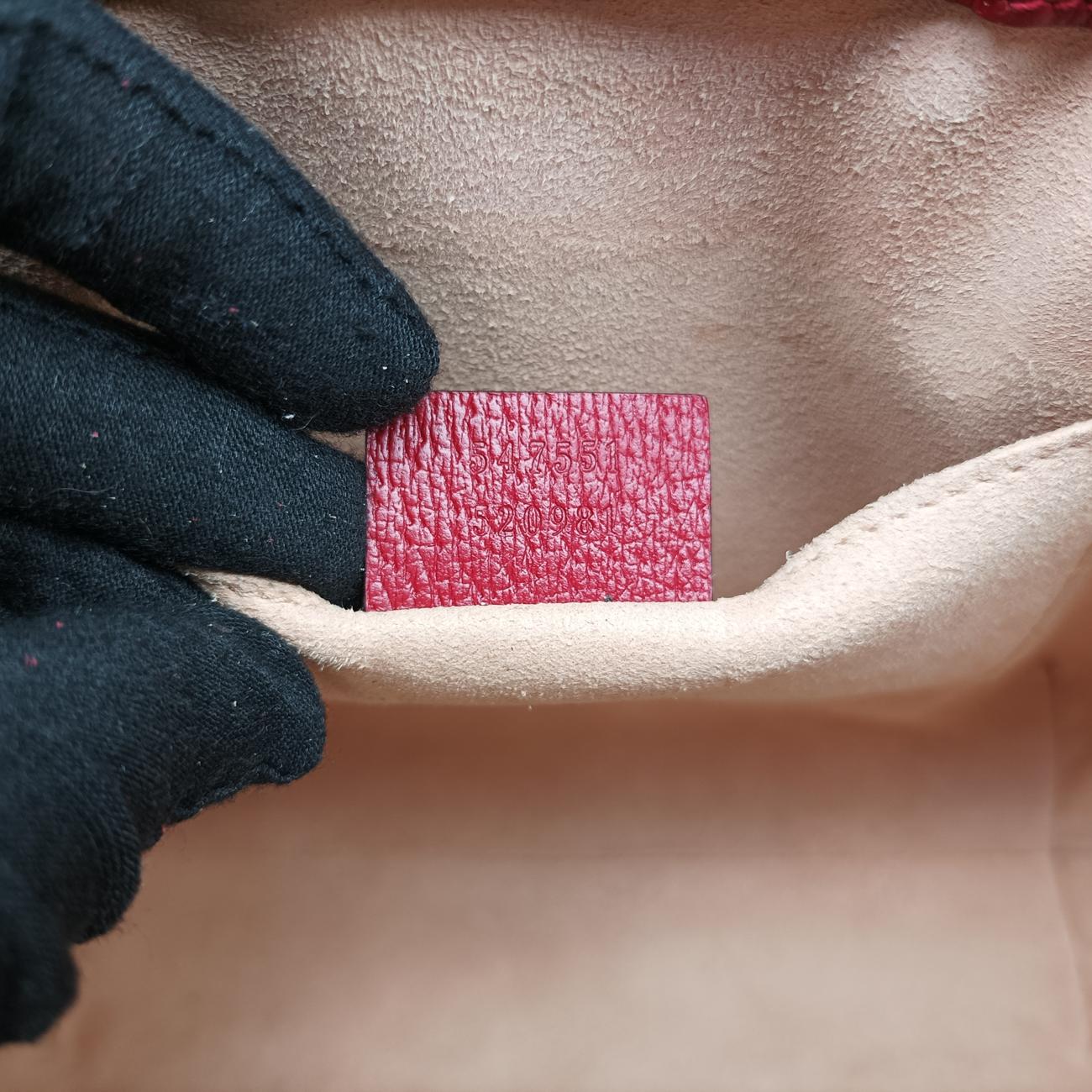 Pre-owned Gucci Ophidia Beige×Red×Multicolour PVC coated canvas x leather 547551 shoulderbag | stylenewstar