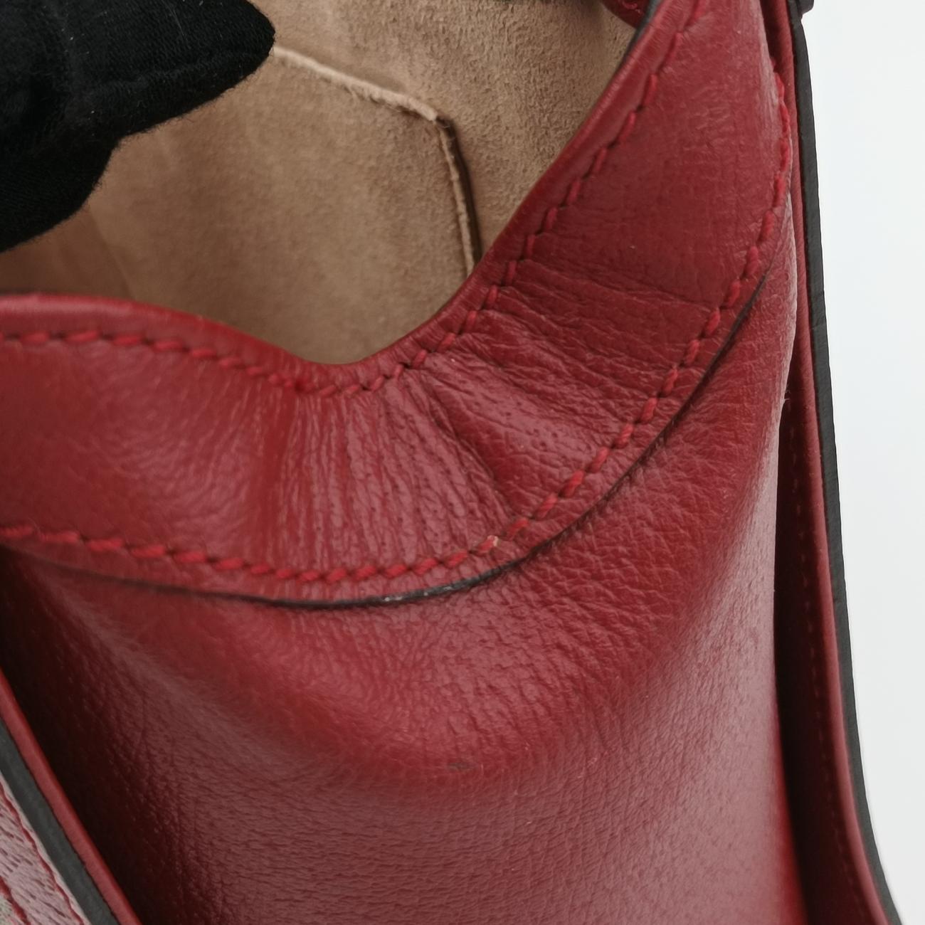 Pre-owned Gucci Ophidia Beige×Red×Multicolour PVC coated canvas x leather 547551 shoulderbag | stylenewstar