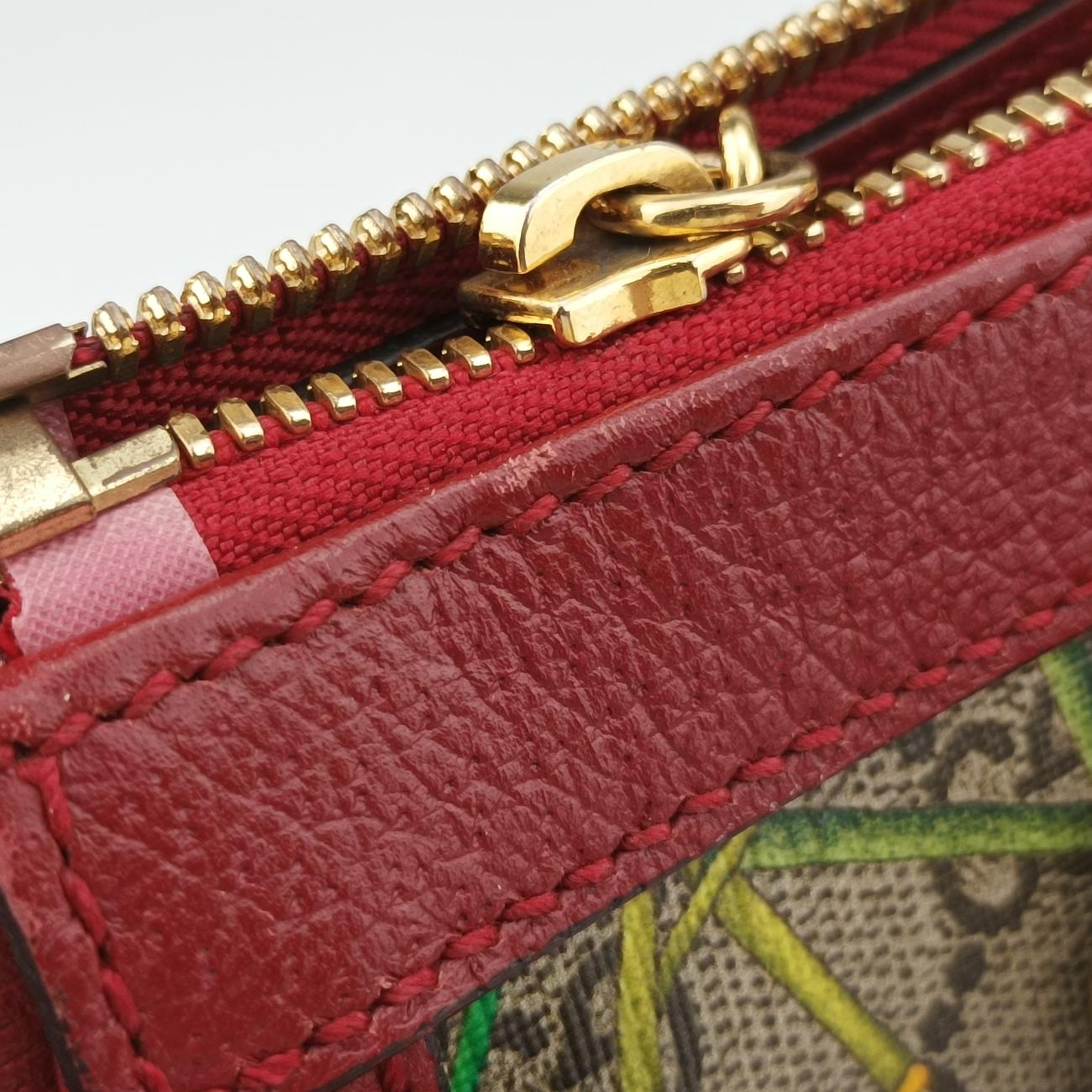 Pre-owned Gucci Ophidia Beige×Red×Multicolour PVC coated canvas x leather 547551 shoulderbag | stylenewstar