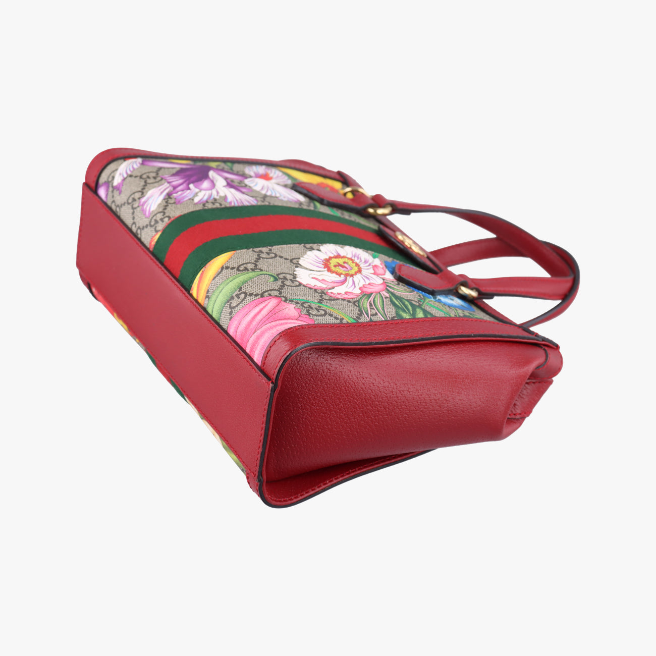 Pre-owned Gucci Ophidia Beige×Red×Multicolour PVC coated canvas x leather 547551 shoulderbag | stylenewstar