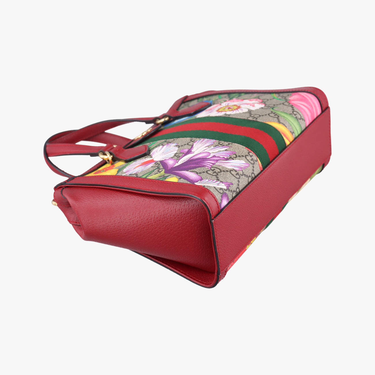 Pre-owned Gucci Ophidia Beige×Red×Multicolour PVC coated canvas x leather 547551 shoulderbag | stylenewstar