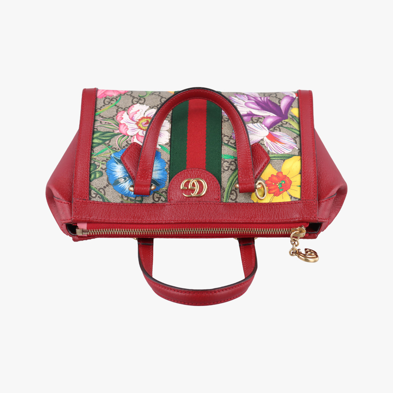 Pre-owned Gucci Ophidia Beige×Red×Multicolour PVC coated canvas x leather 547551 shoulderbag | stylenewstar