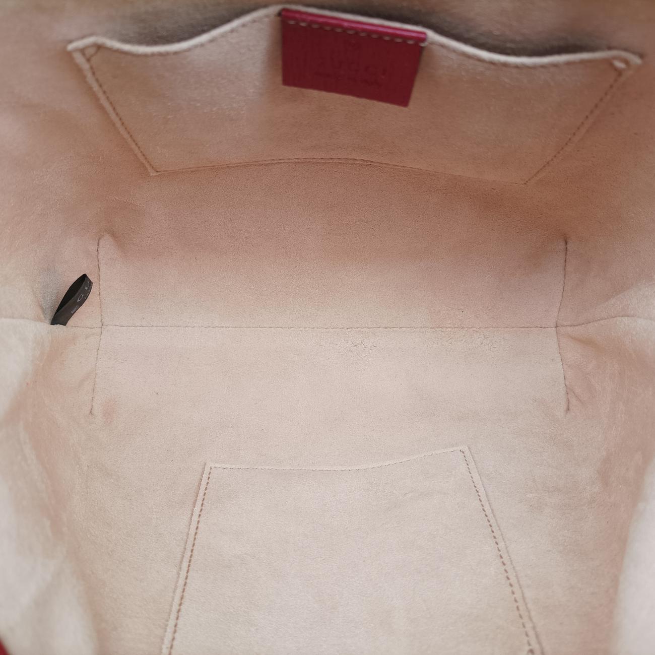 Pre-owned Gucci Ophidia Beige×Red×Multicolour PVC coated canvas x leather 547551 shoulderbag | stylenewstar