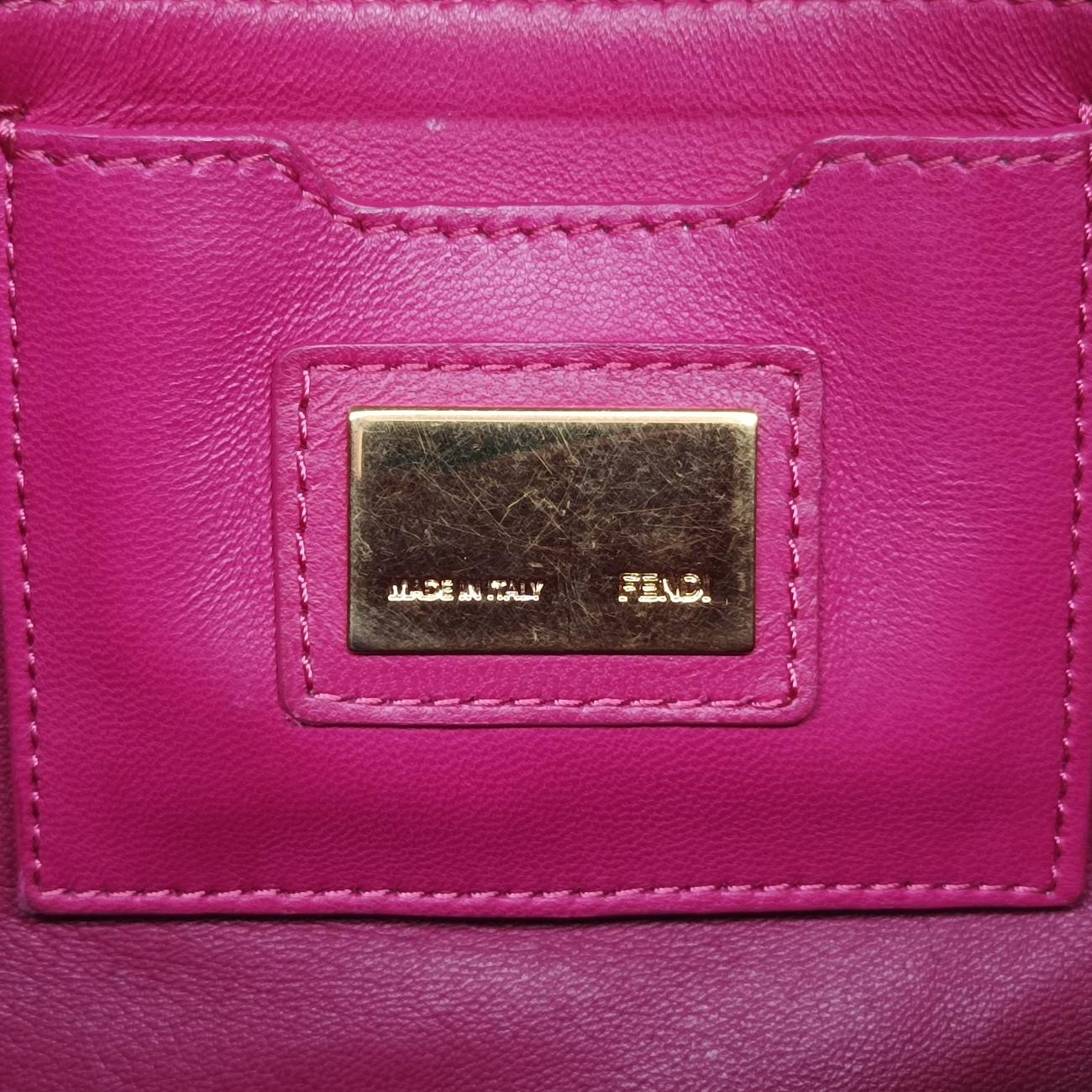 Pre-owned Fendi Be Baguette Rose Leather 8BR677 shoulderbag | stylenewstar