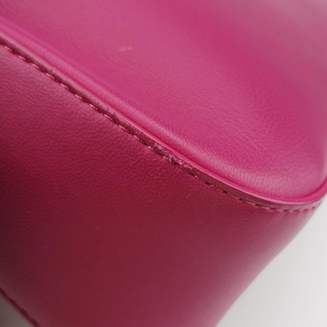 Pre-owned Fendi Be Baguette Rose Leather 8BR677 shoulderbag | stylenewstar