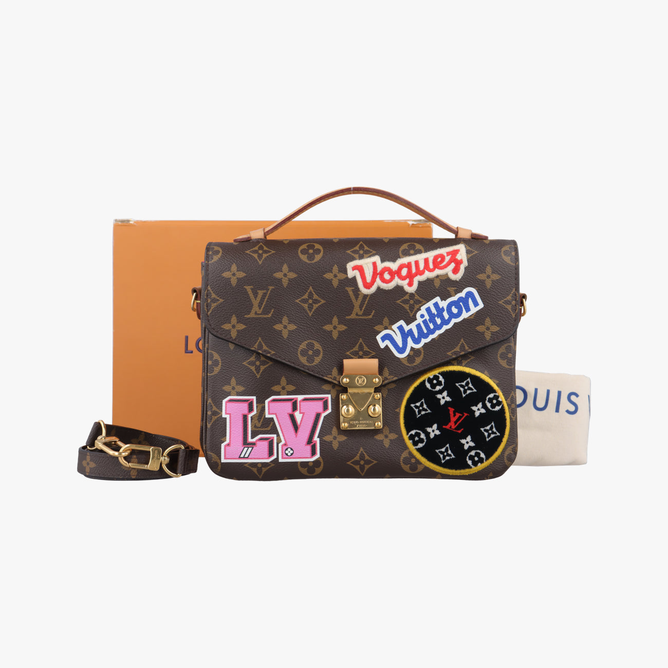 Pre-owned Louis Vuitton Pochette MéTIS MM Brown×multicolor Monogram Patches M43991 shoulderbag | stylenewstar