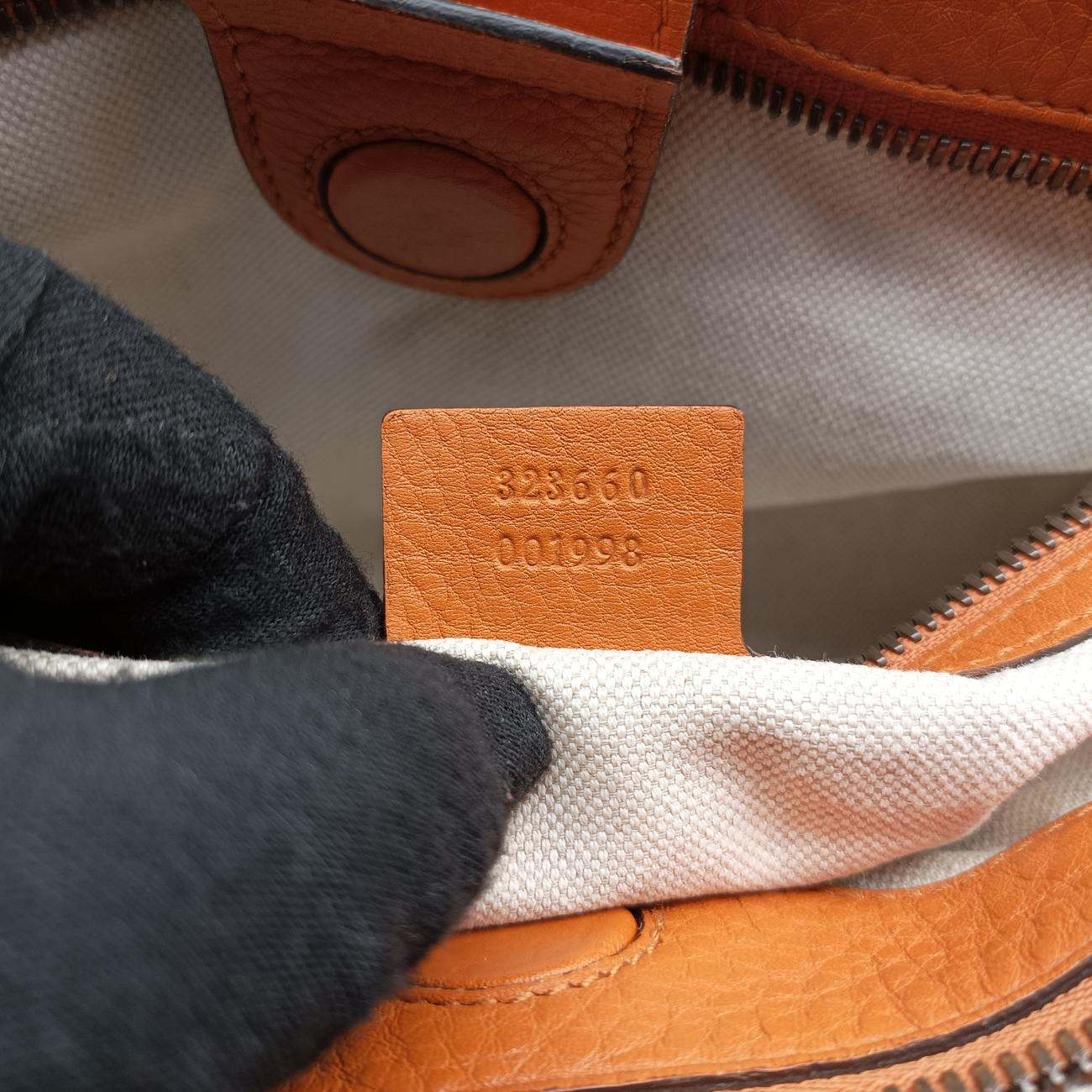 Pre-owned Gucci Bamboo Shopper Orange Leather 323660 shoulderbag | stylenewstar