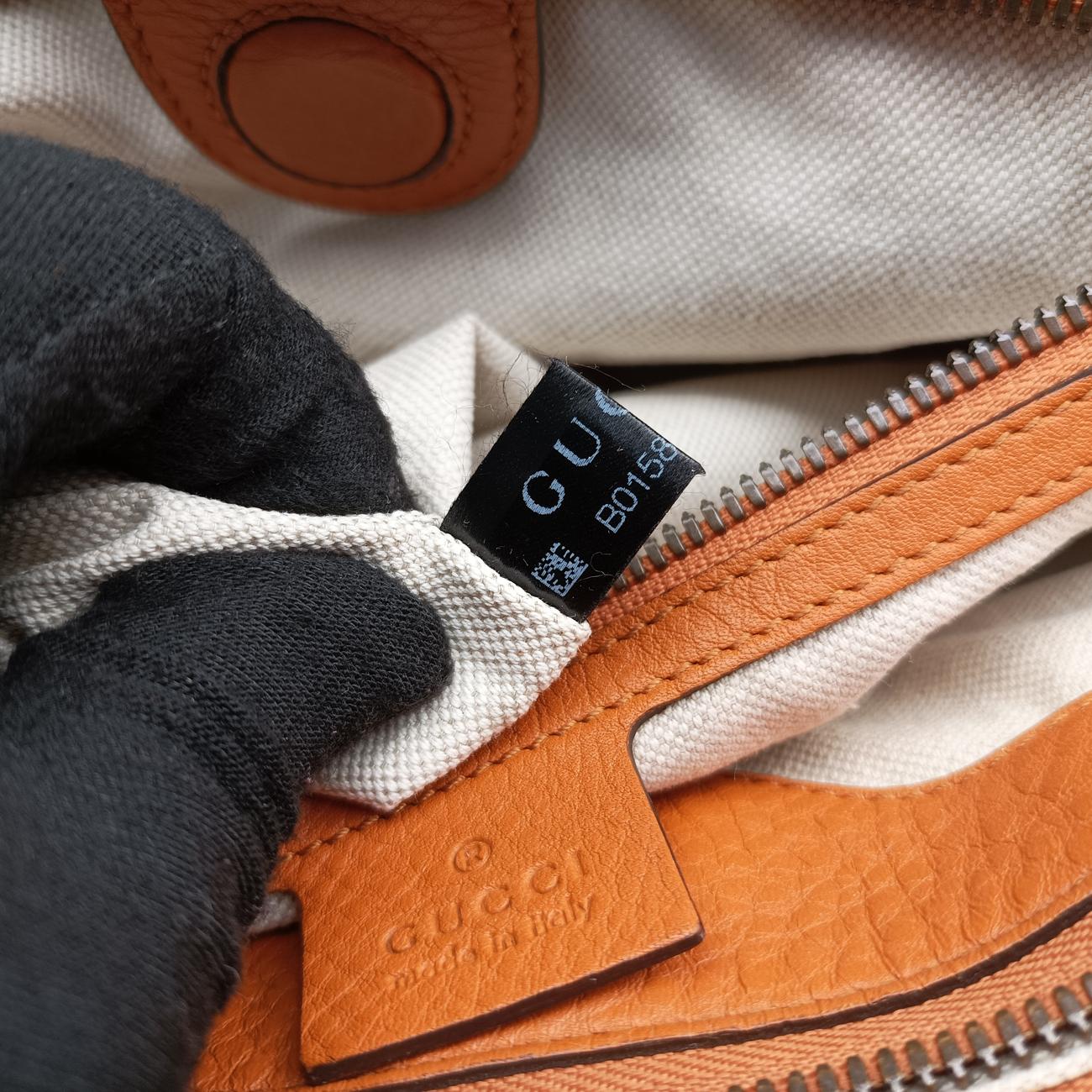 Pre-owned Gucci Bamboo Shopper Orange Leather 323660 shoulderbag | stylenewstar