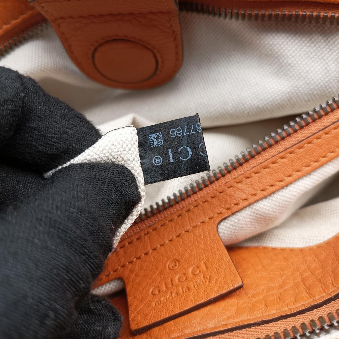 Pre-owned Gucci Bamboo Shopper Orange Leather 323660 shoulderbag | stylenewstar