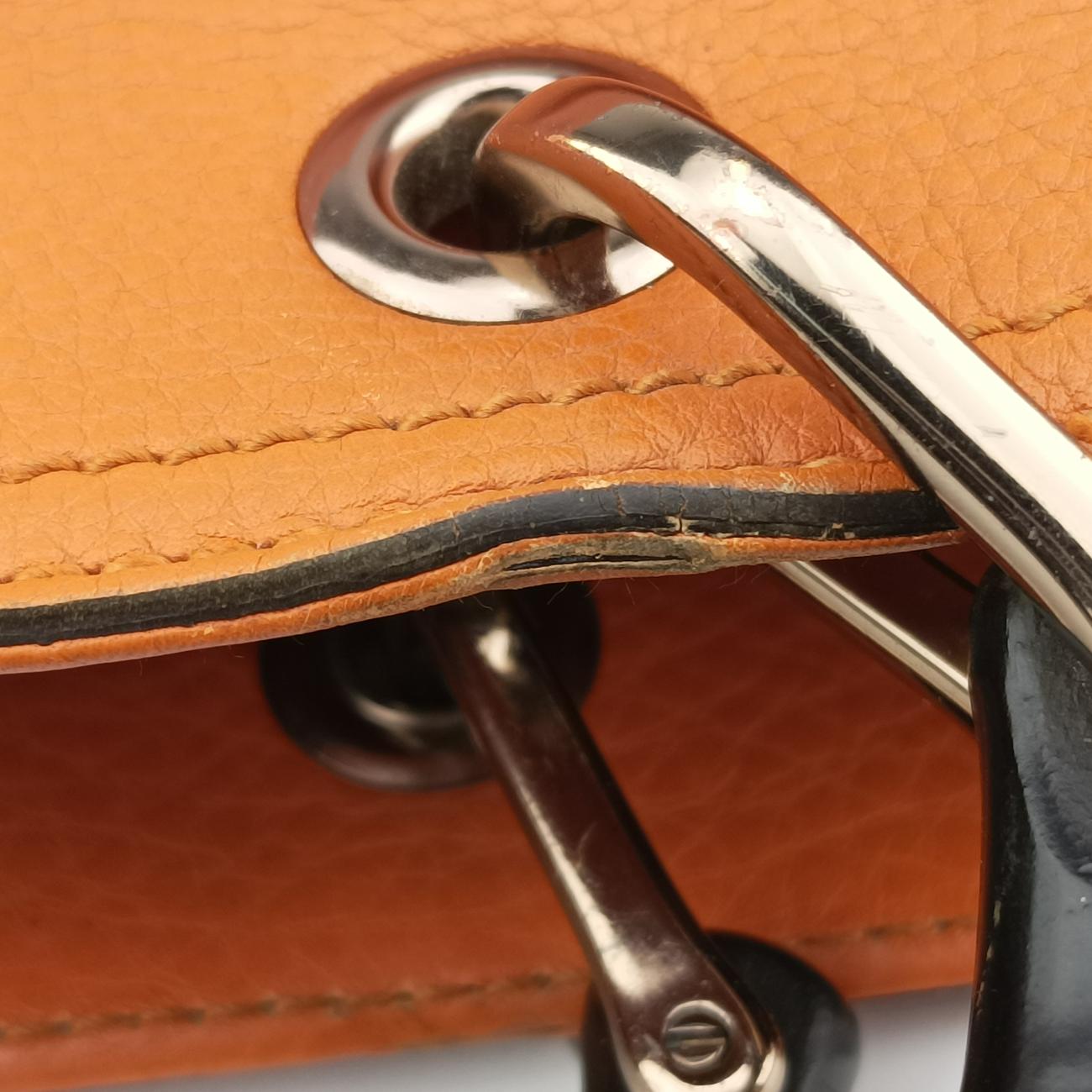 Pre-owned Gucci Bamboo Shopper Orange Leather 323660 shoulderbag | stylenewstar