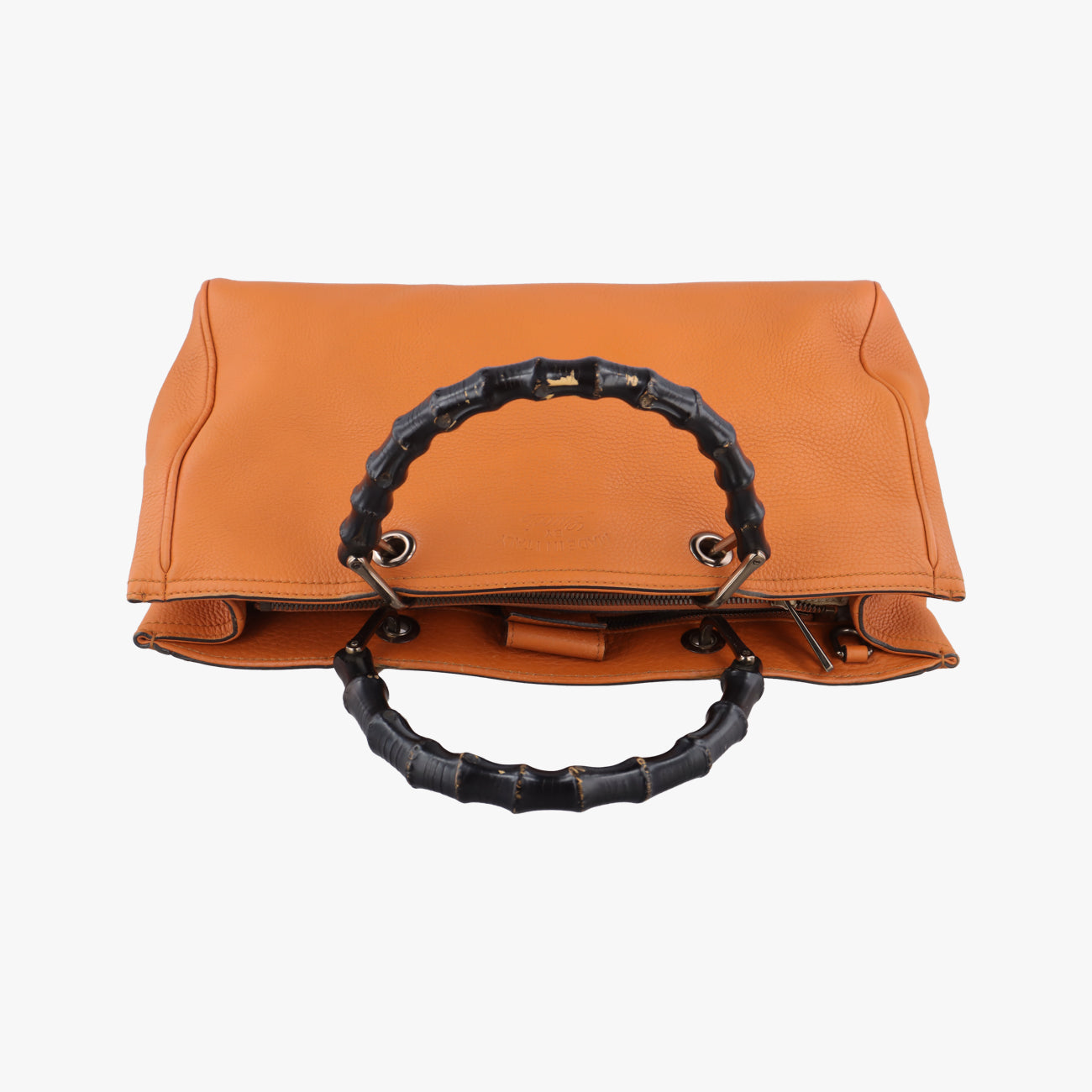 Pre-owned Gucci Bamboo Shopper Orange Leather 323660 shoulderbag | stylenewstar