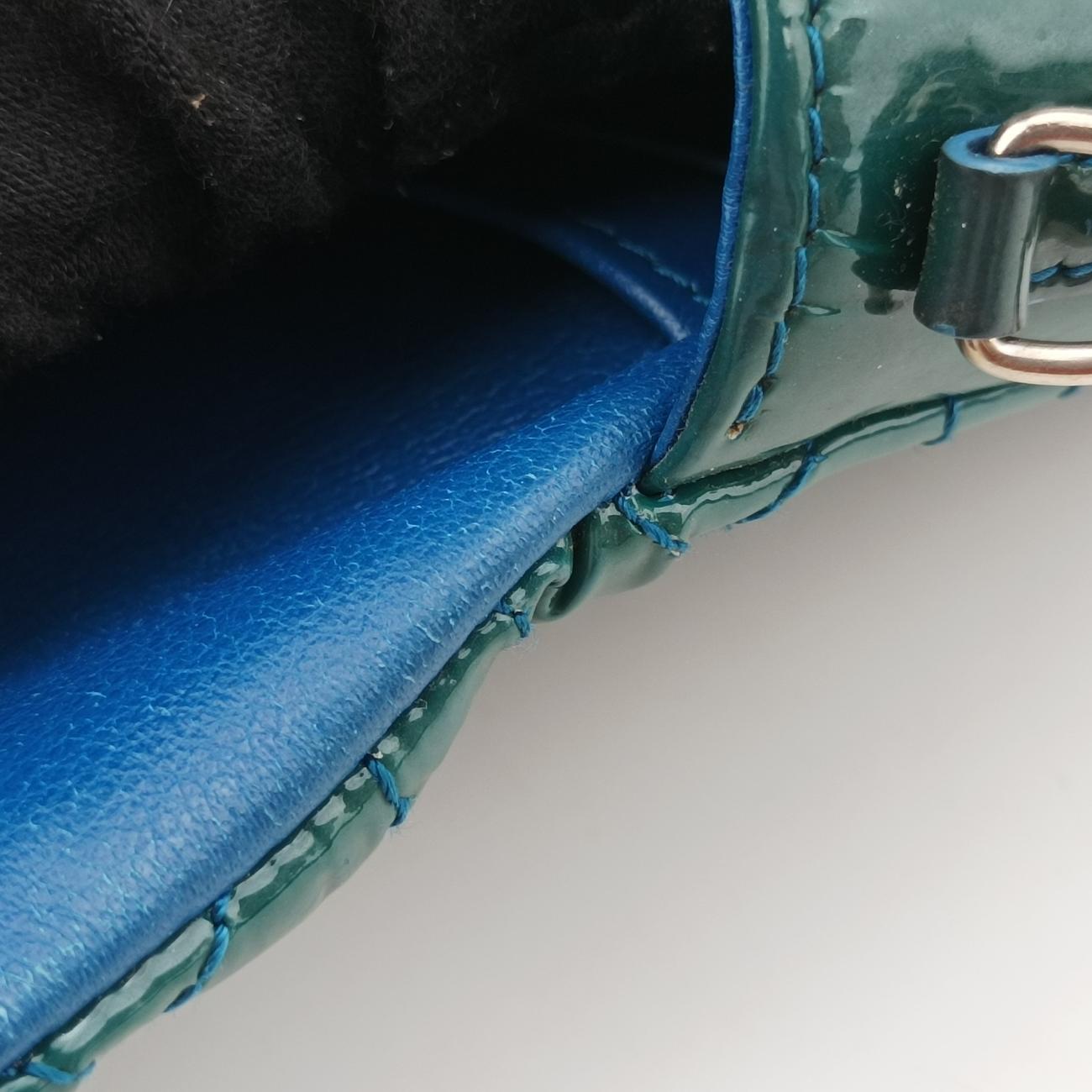 Pre-owned Christian Dior Miss Dior Green Patent  shoulderbag | stylenewstar