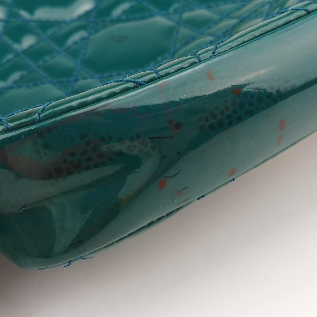 Pre-owned Christian Dior Miss Dior Green Patent  shoulderbag | stylenewstar