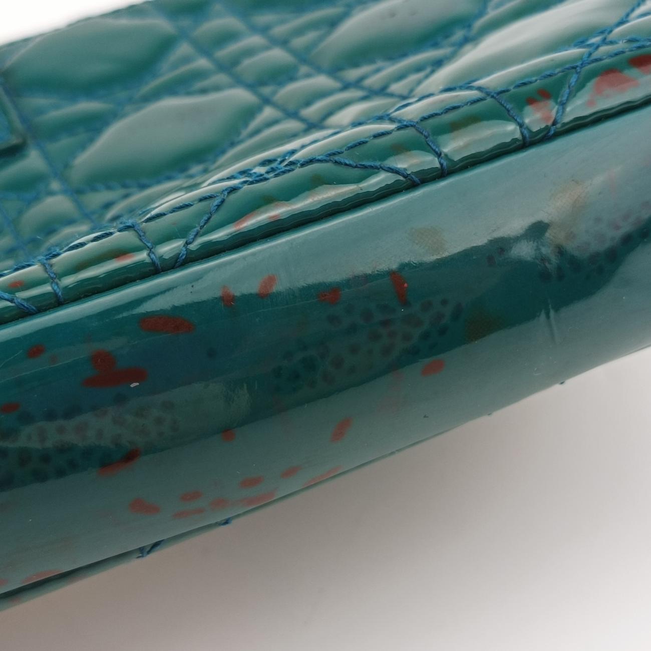 Pre-owned Christian Dior Miss Dior Green Patent  shoulderbag | stylenewstar