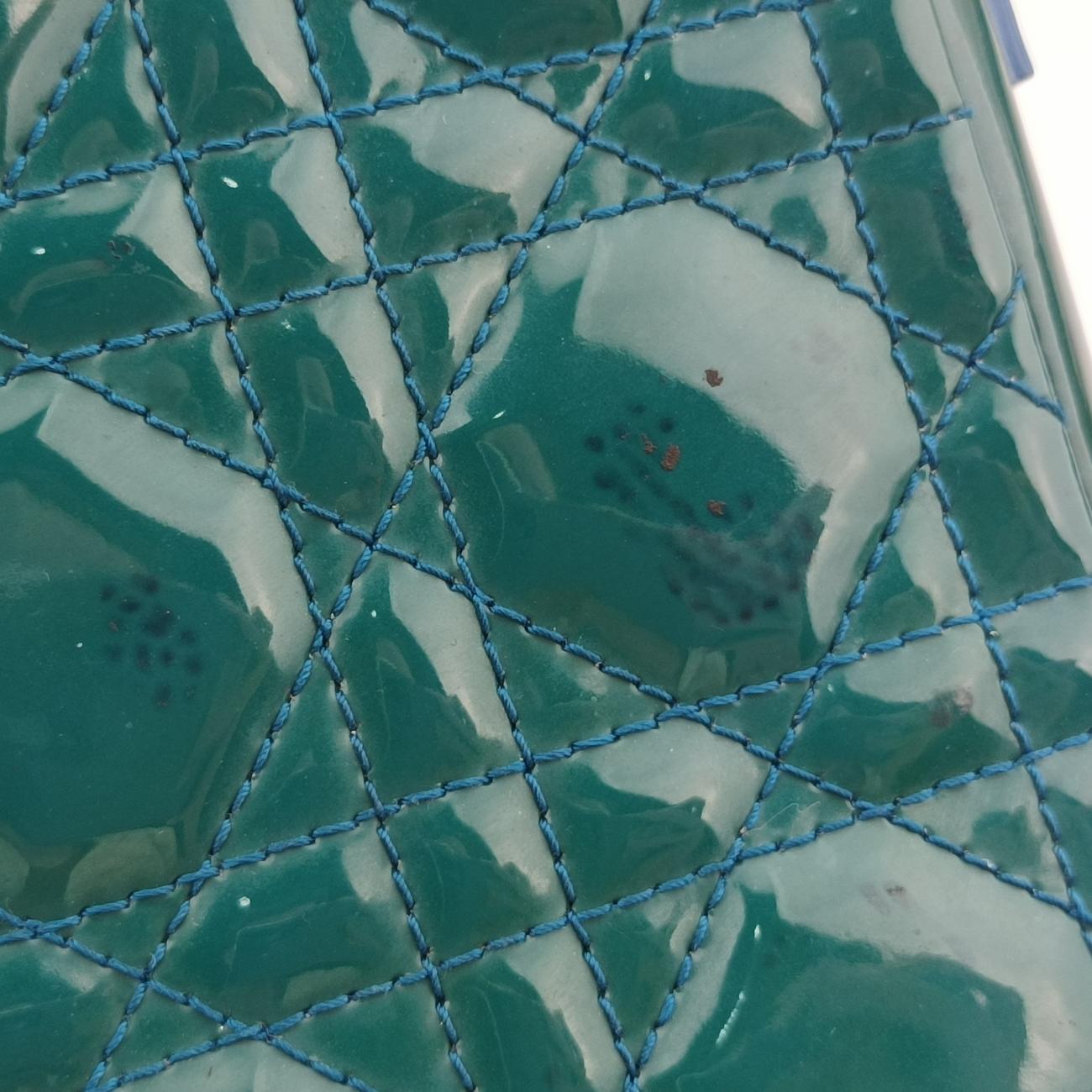 Pre-owned Christian Dior Miss Dior Green Patent  shoulderbag | stylenewstar