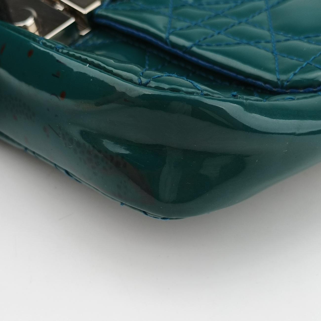 Pre-owned Christian Dior Miss Dior Green Patent  shoulderbag | stylenewstar