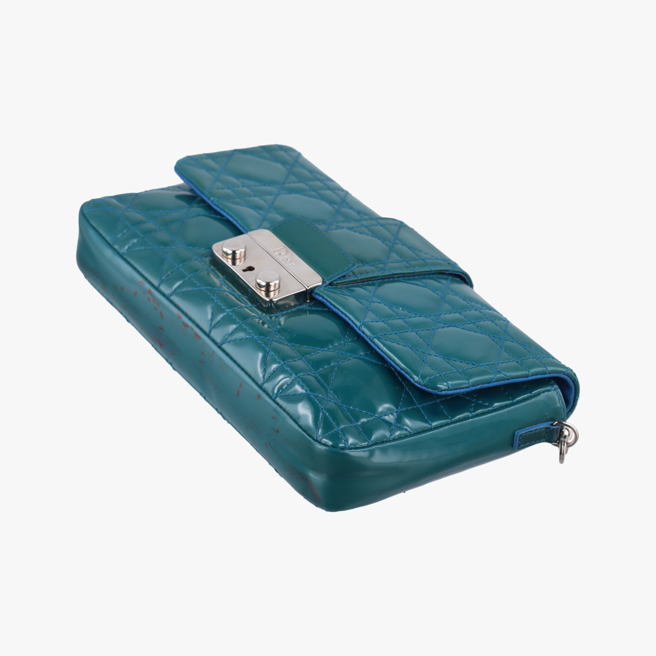 Pre-owned Christian Dior Miss Dior Green Patent  shoulderbag | stylenewstar