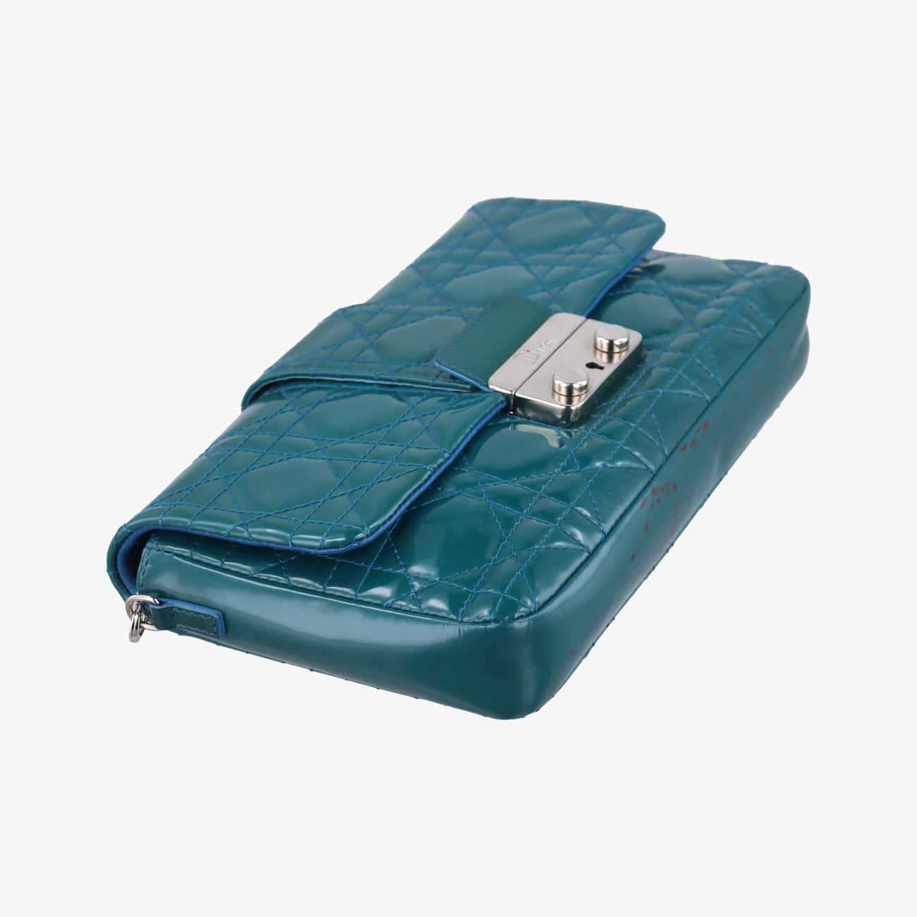 Pre-owned Christian Dior Miss Dior Green Patent  shoulderbag | stylenewstar