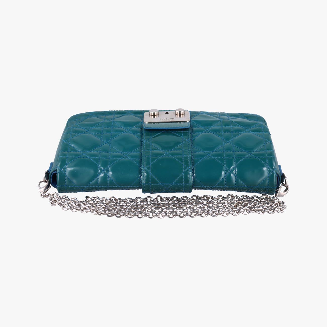 Pre-owned Christian Dior Miss Dior Green Patent  shoulderbag | stylenewstar