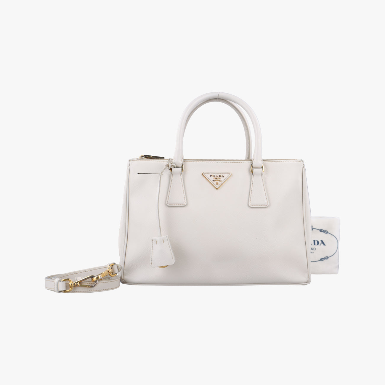Secondhand Prada Galleria White SAFFIANO Leather BN1801 shoulderbag | stylenewstar