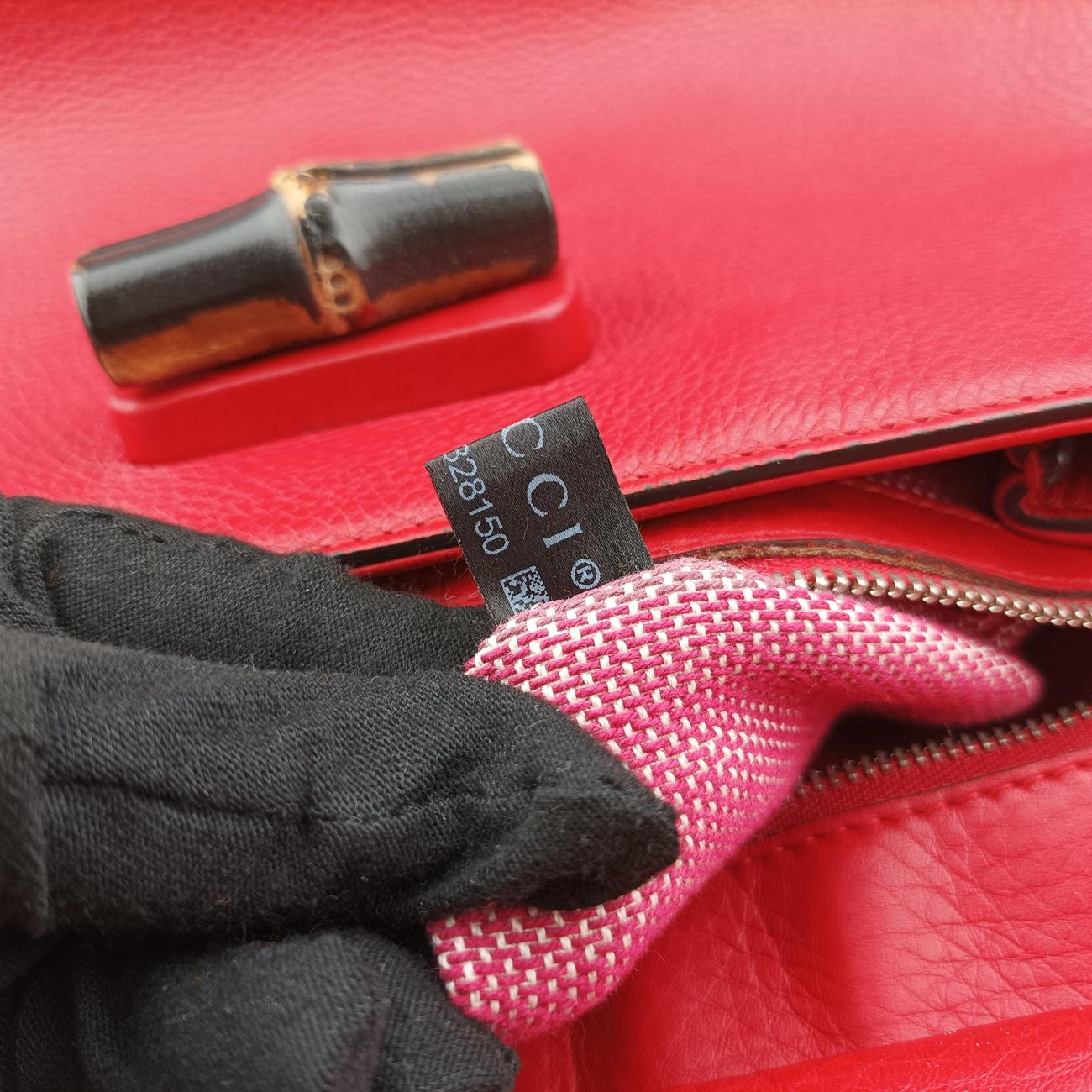 Vintage Gucci Bamboo Daily Red Leather 392013 shoulderbag | stylenewstar