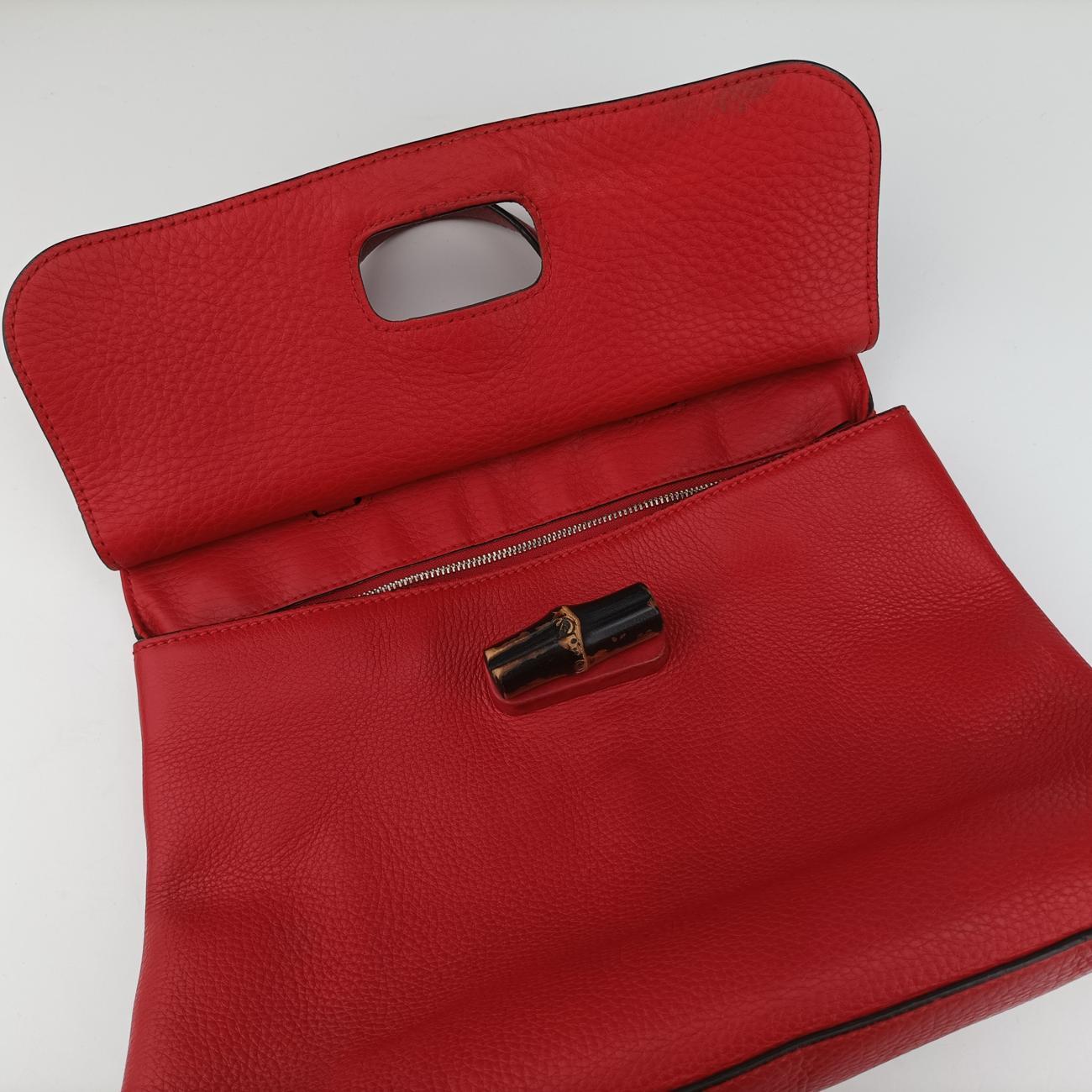 Vintage Gucci Bamboo Daily Red Leather 392013 shoulderbag | stylenewstar