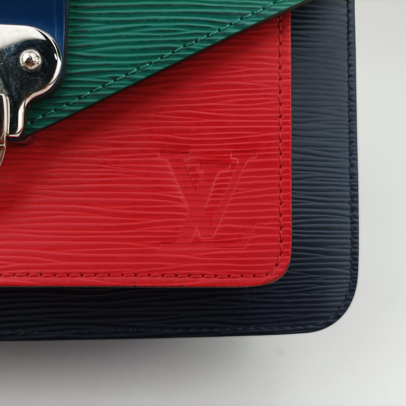 Pre-owned Louis Vuitton Néo Monceau Emeraude Green×Indigo Blue×Coquelicot Red Epi M55405 shoulderbag | stylenewstar