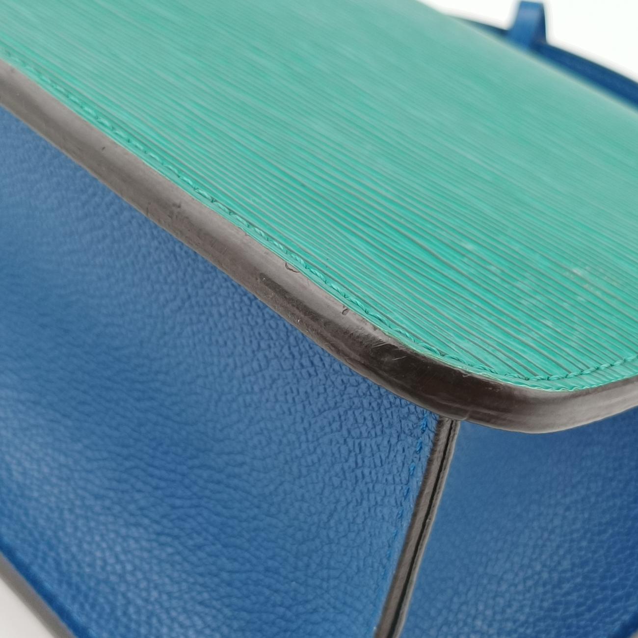 Pre-owned Louis Vuitton Néo Monceau Emeraude Green×Indigo Blue×Coquelicot Red Epi M55405 shoulderbag | stylenewstar