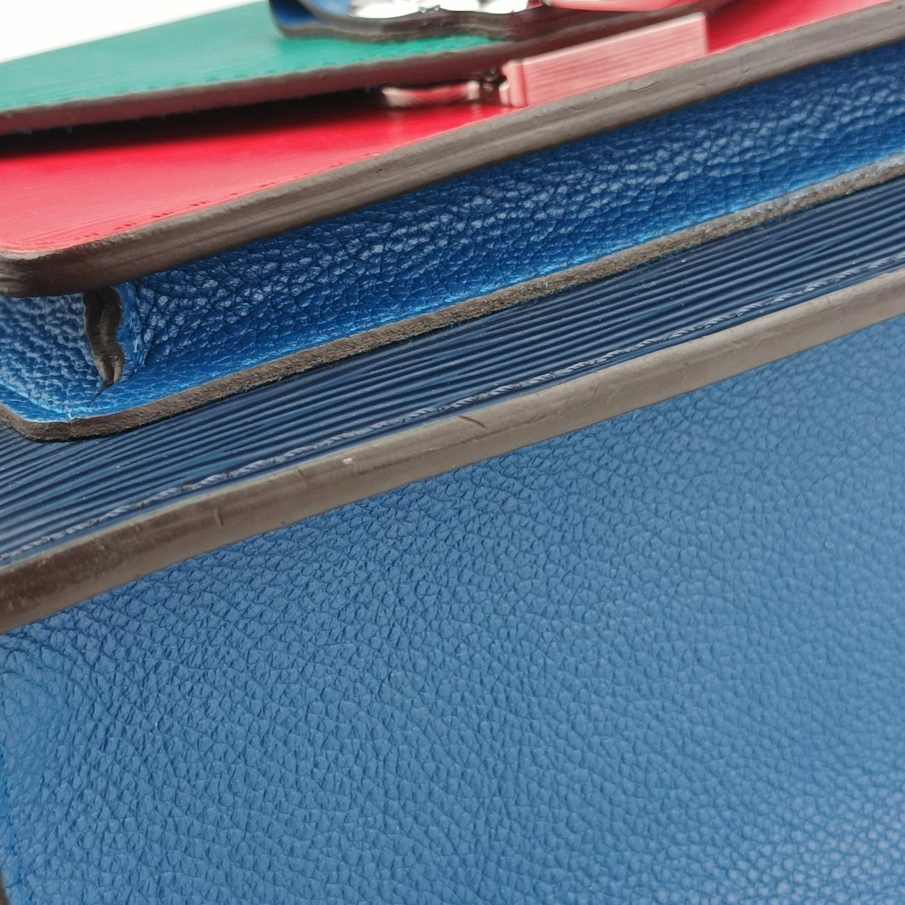 Pre-owned Louis Vuitton Néo Monceau Emeraude Green×Indigo Blue×Coquelicot Red Epi M55405 shoulderbag | stylenewstar