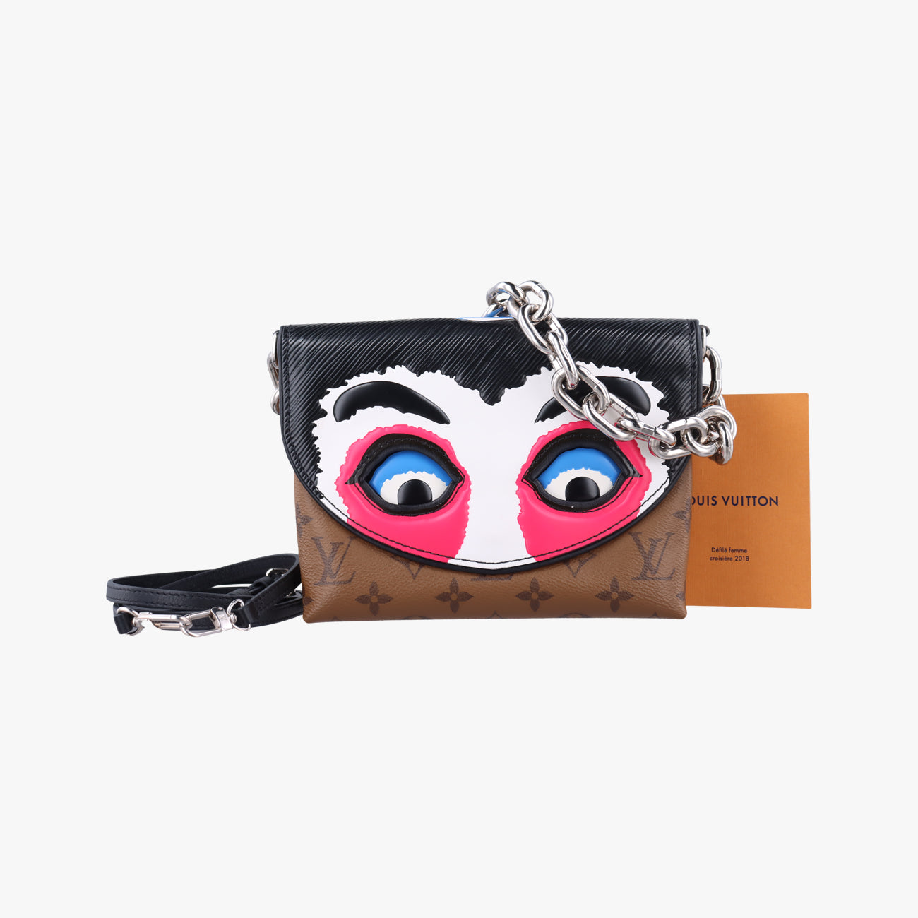 Vintage Louis Vuitton Pochette Kabuki Mask Brown×MARRON×FUCHSIA Monogram Reverse×Epi M43495 shoulderbag | stylenewstar