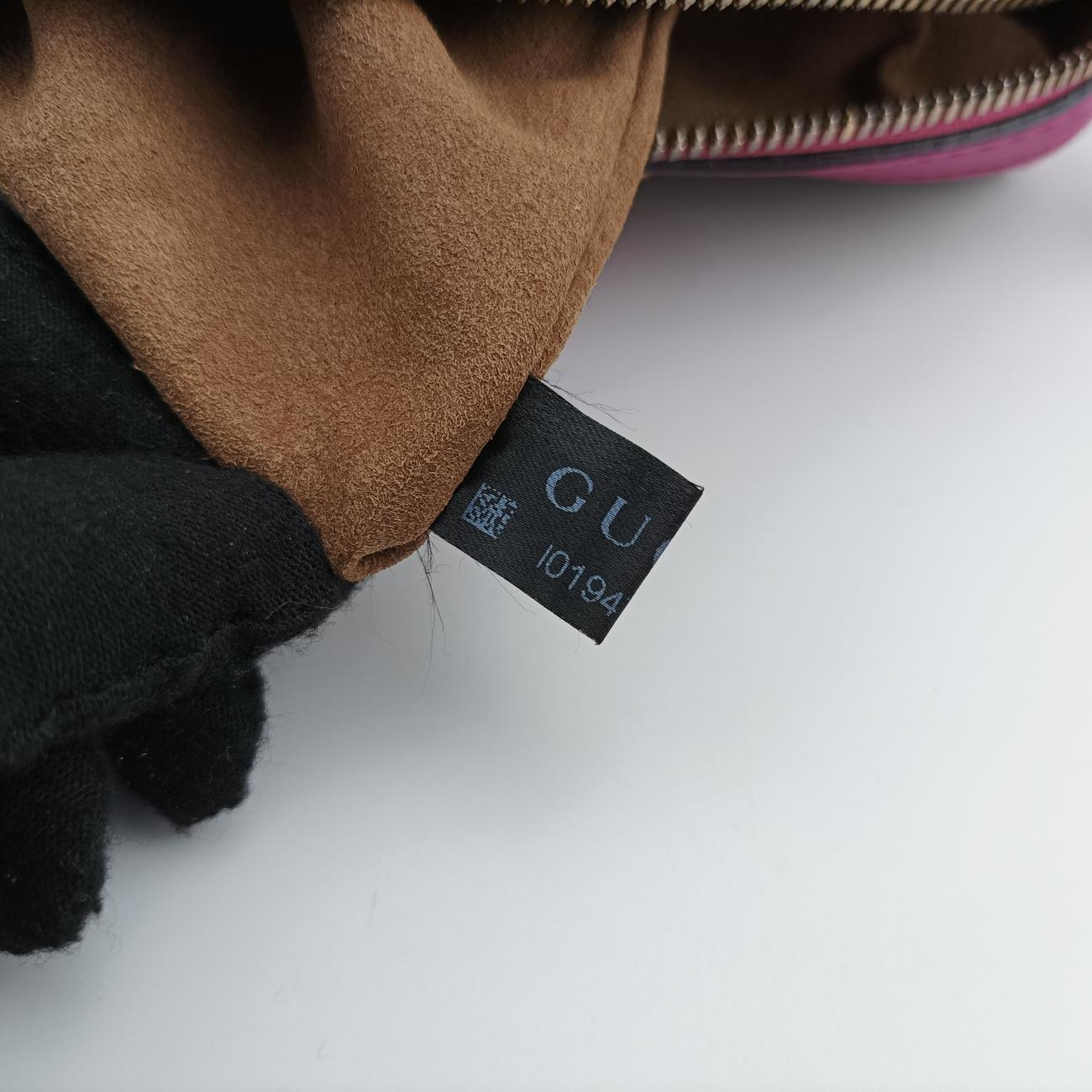 Pre-owned Gucci GG SUPREME beige×red×pink PVC coated canvas×Leather 409529 shoulderbag | stylenewstar