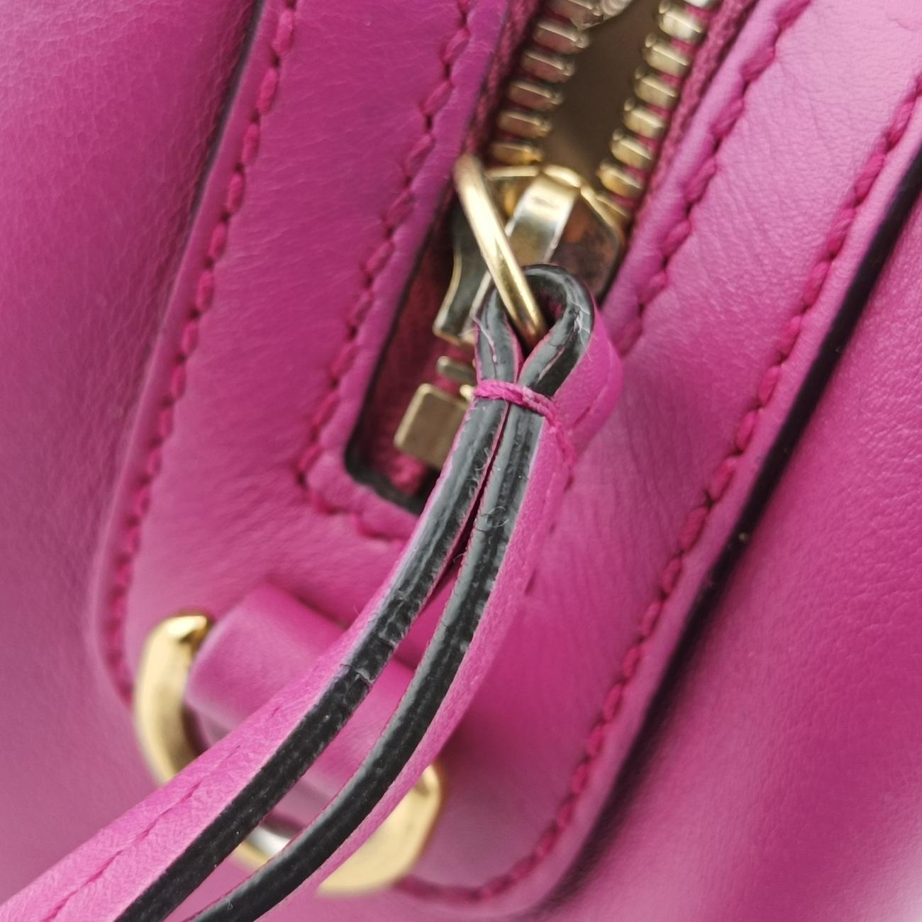 Pre-owned Gucci GG SUPREME beige×red×pink PVC coated canvas×Leather 409529 shoulderbag | stylenewstar