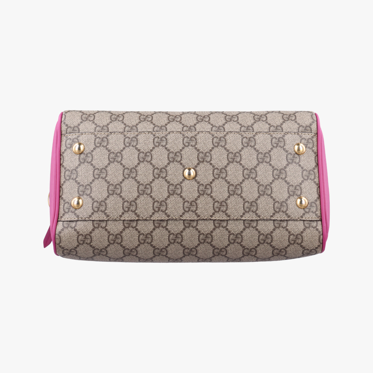 Pre-owned Gucci GG SUPREME beige×red×pink PVC coated canvas×Leather 409529 shoulderbag | stylenewstar