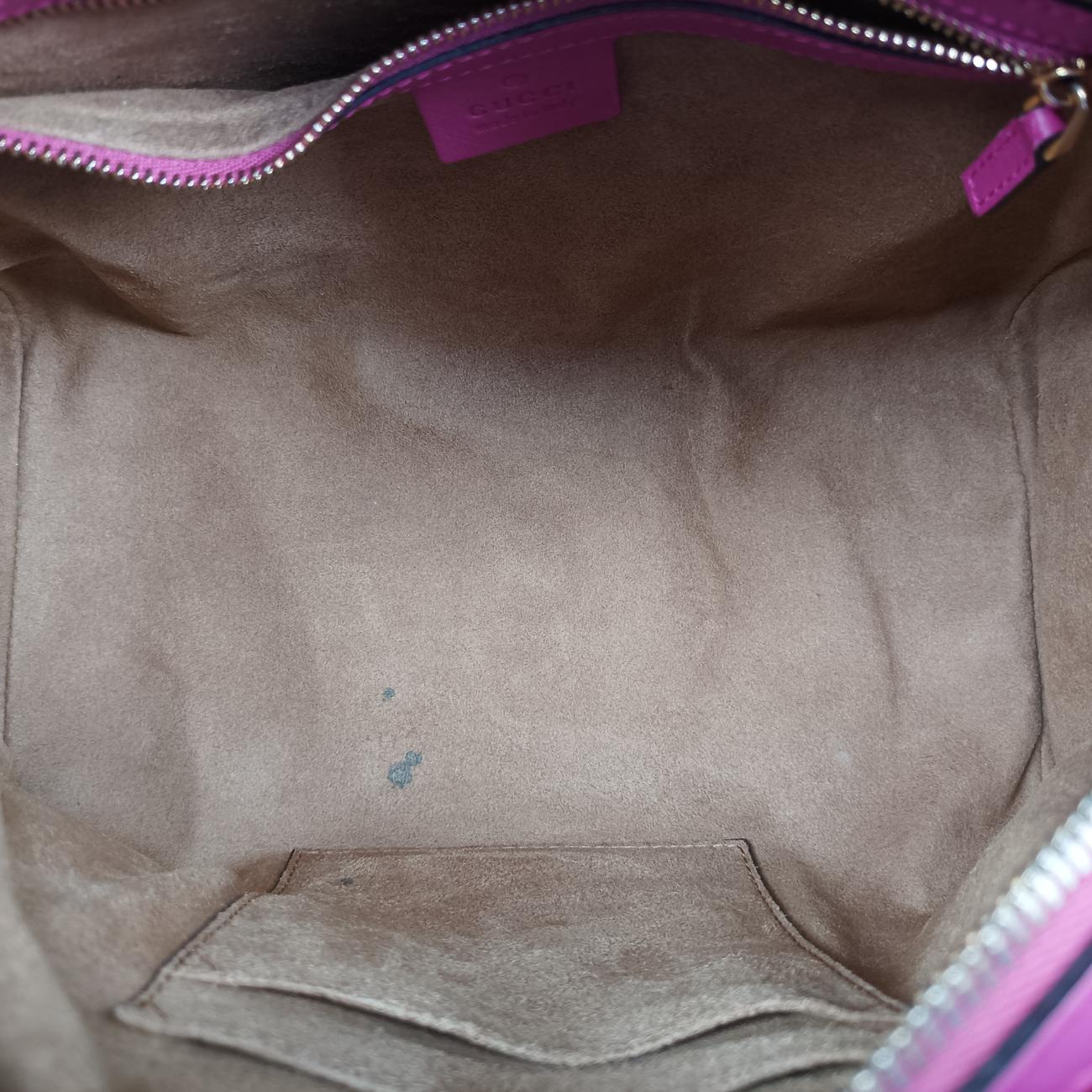 Pre-owned Gucci GG SUPREME beige×red×pink PVC coated canvas×Leather 409529 shoulderbag | stylenewstar