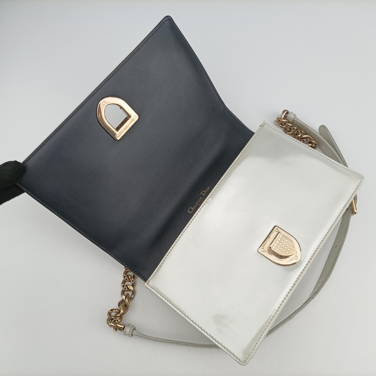 Pre-owned Christian Dior Diorama White Leather  shoulderbag | stylenewstar
