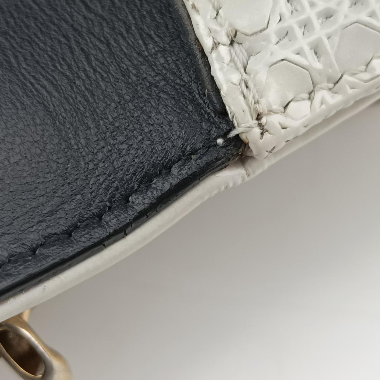 Pre-owned Christian Dior Diorama White Leather  shoulderbag | stylenewstar