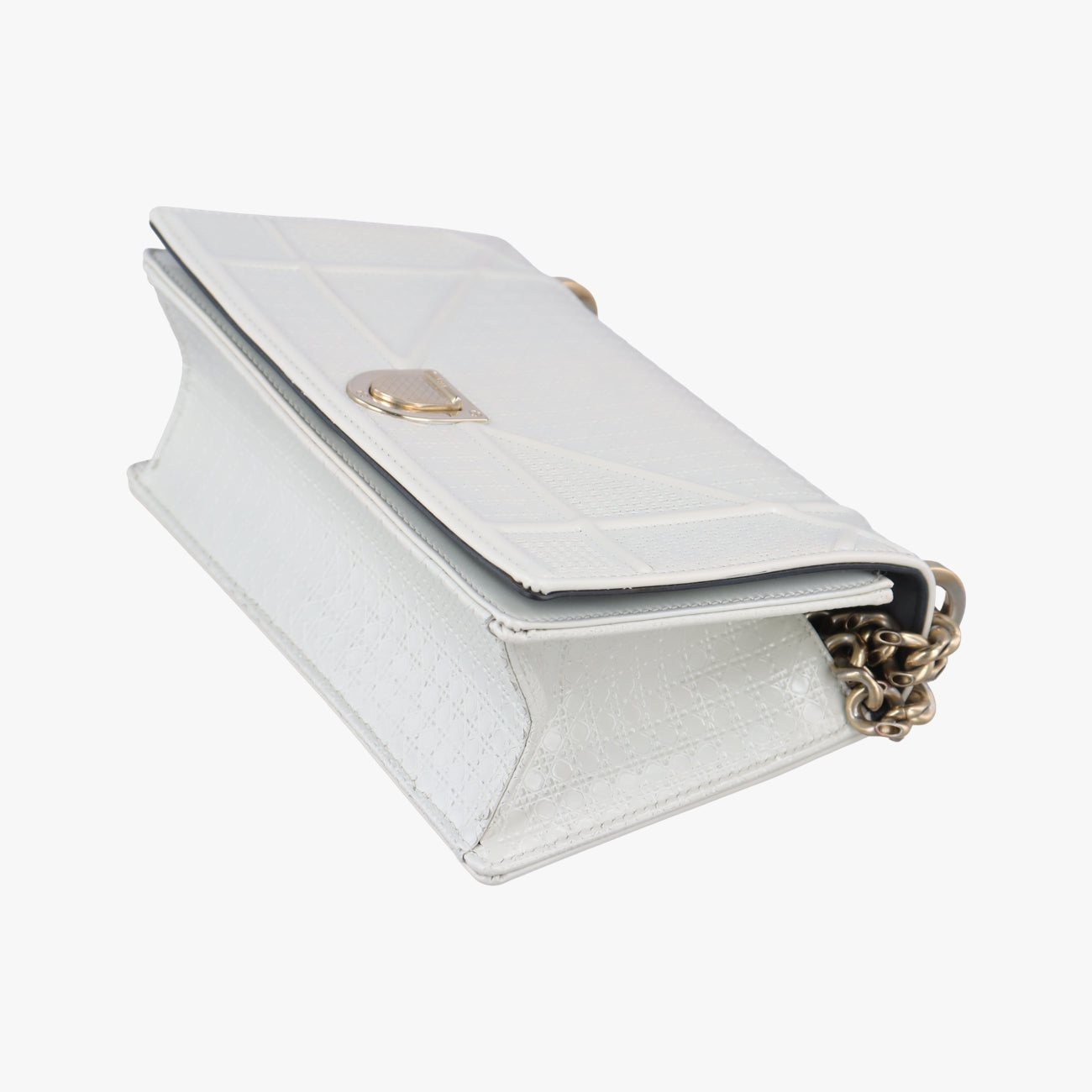 Pre-owned Christian Dior Diorama White Leather  shoulderbag | stylenewstar