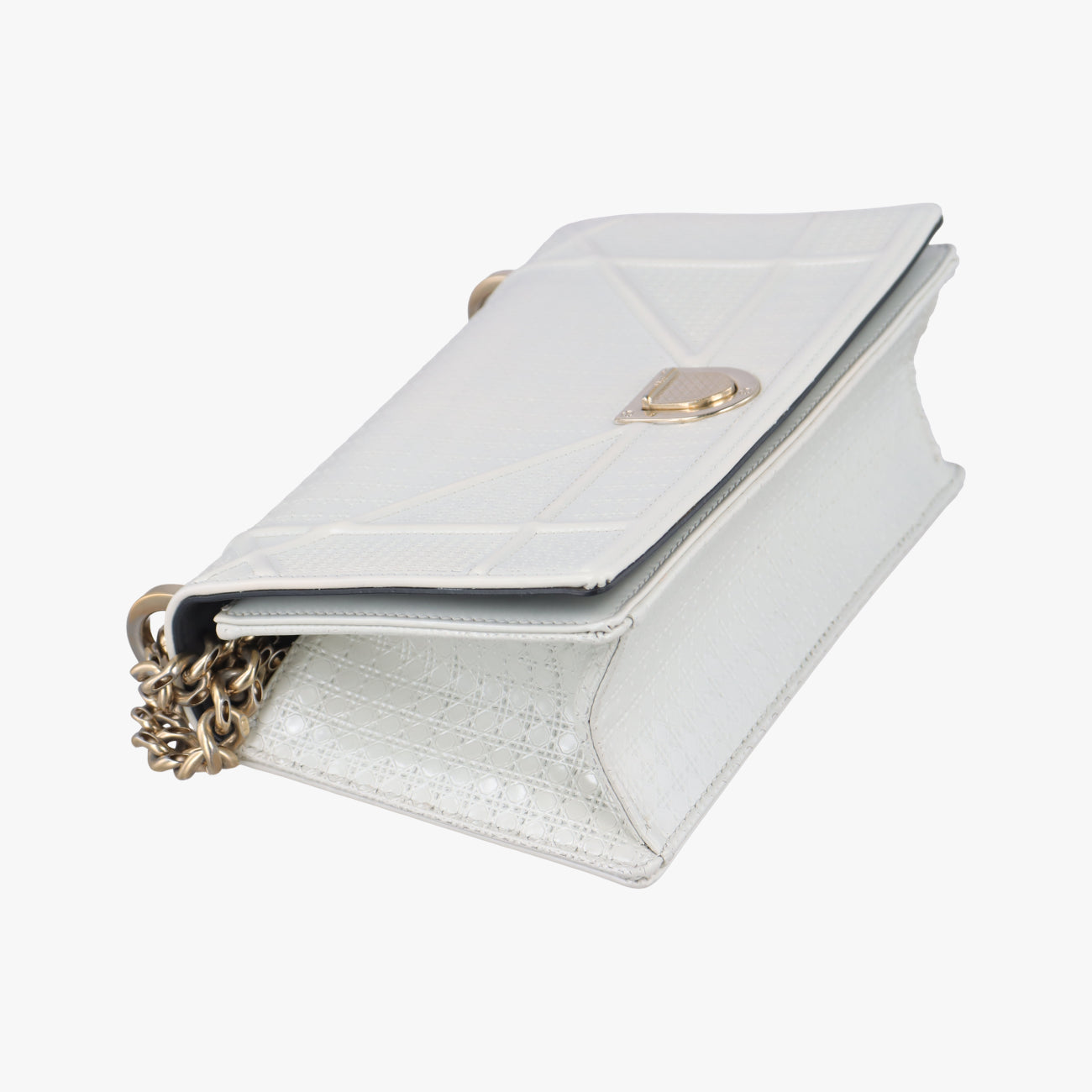 Pre-owned Christian Dior Diorama White Leather  shoulderbag | stylenewstar