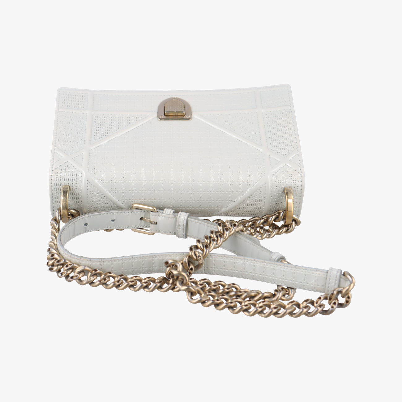 Pre-owned Christian Dior Diorama White Leather  shoulderbag | stylenewstar