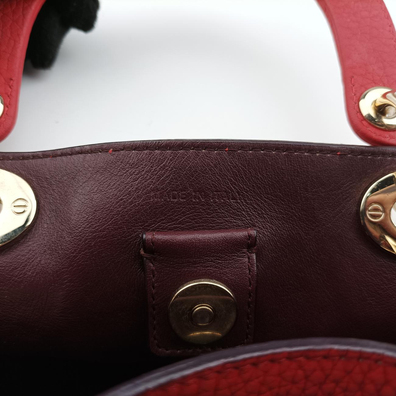 Pre-owned Christian Dior Diorissimo Red Leather  shoulderbag | stylenewstar