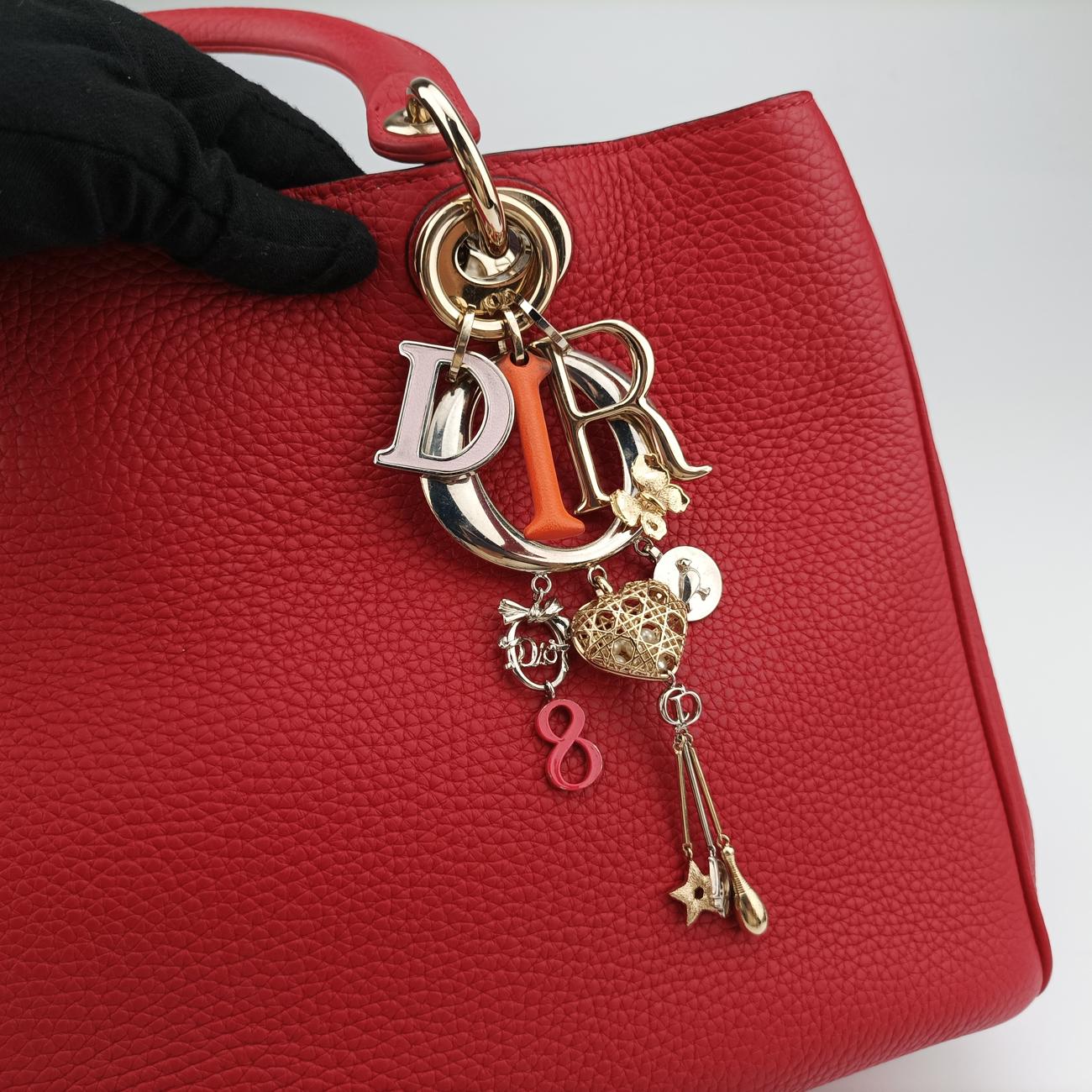 Pre-owned Christian Dior Diorissimo Red Leather  shoulderbag | stylenewstar