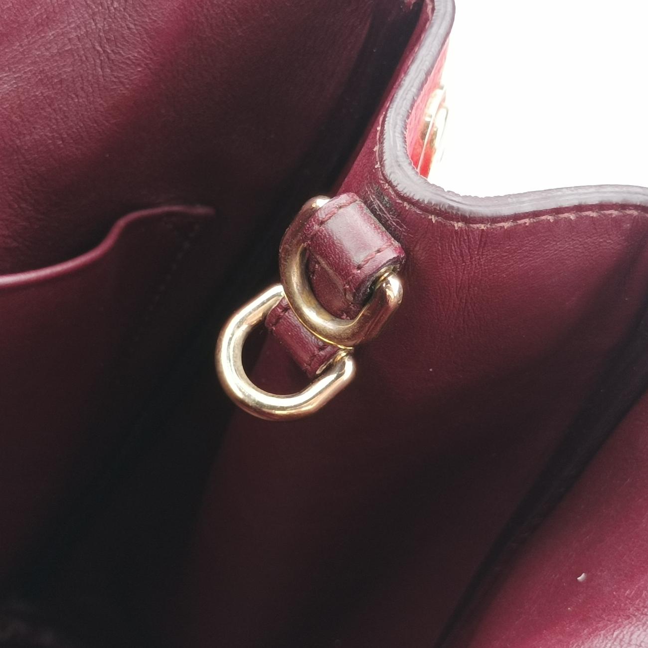 Pre-owned Christian Dior Diorissimo Red Leather  shoulderbag | stylenewstar