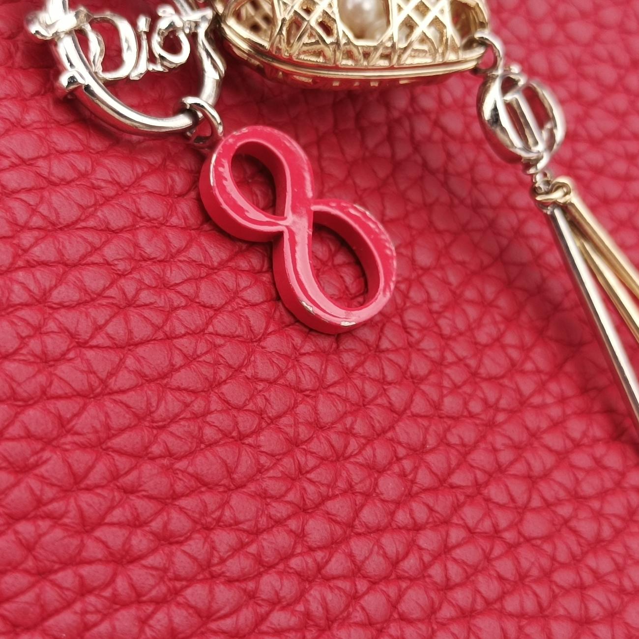 Pre-owned Christian Dior Diorissimo Red Leather  shoulderbag | stylenewstar