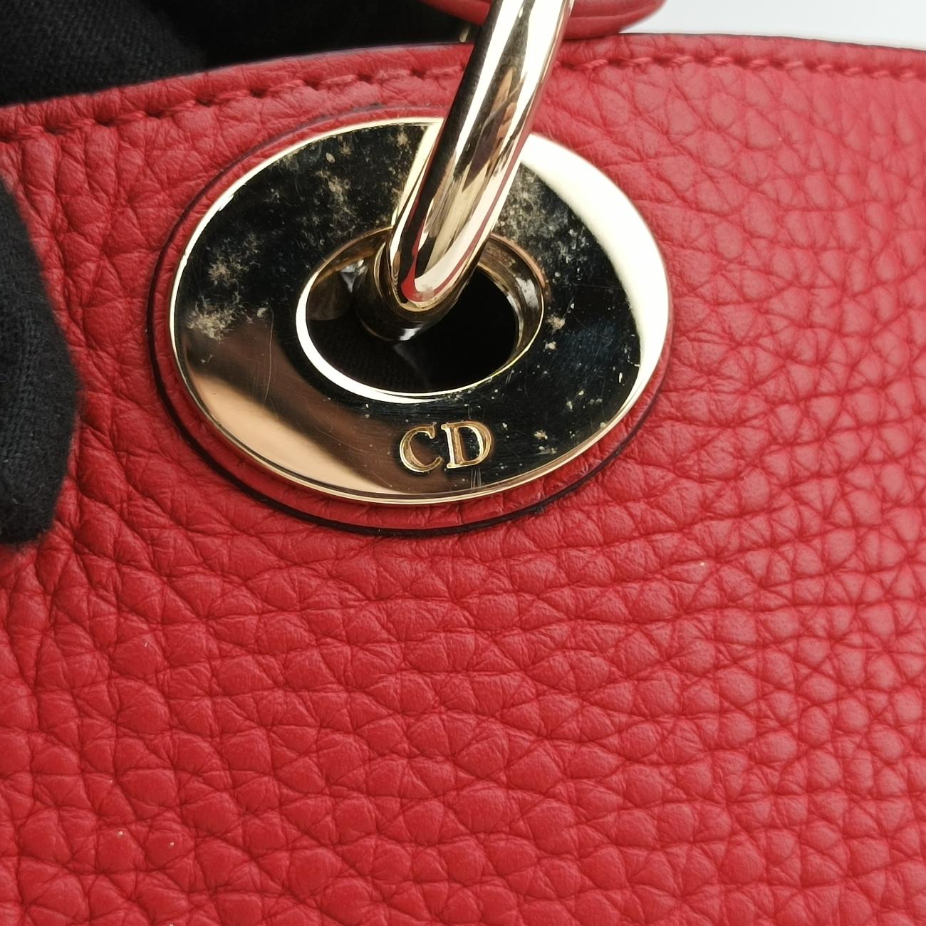 Pre-owned Christian Dior Diorissimo Red Leather  shoulderbag | stylenewstar