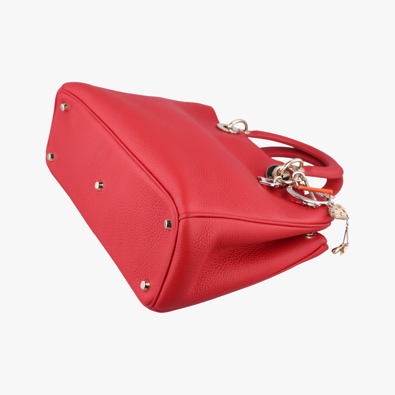 Pre-owned Christian Dior Diorissimo Red Leather  shoulderbag | stylenewstar