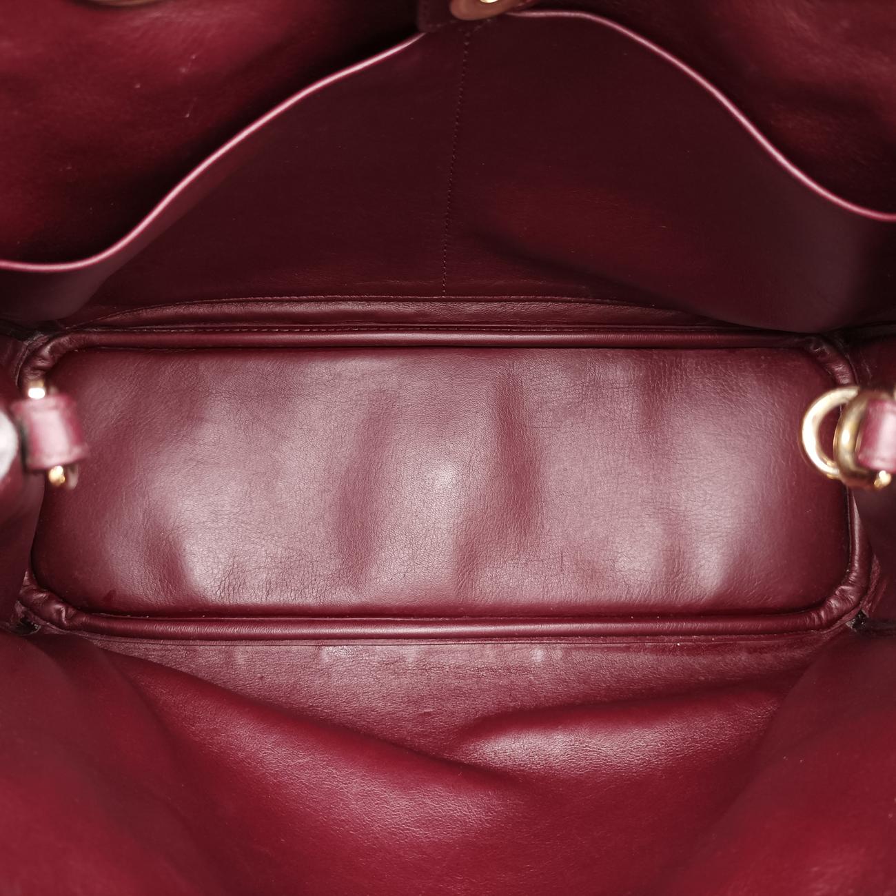 Pre-owned Christian Dior Diorissimo Red Leather  shoulderbag | stylenewstar