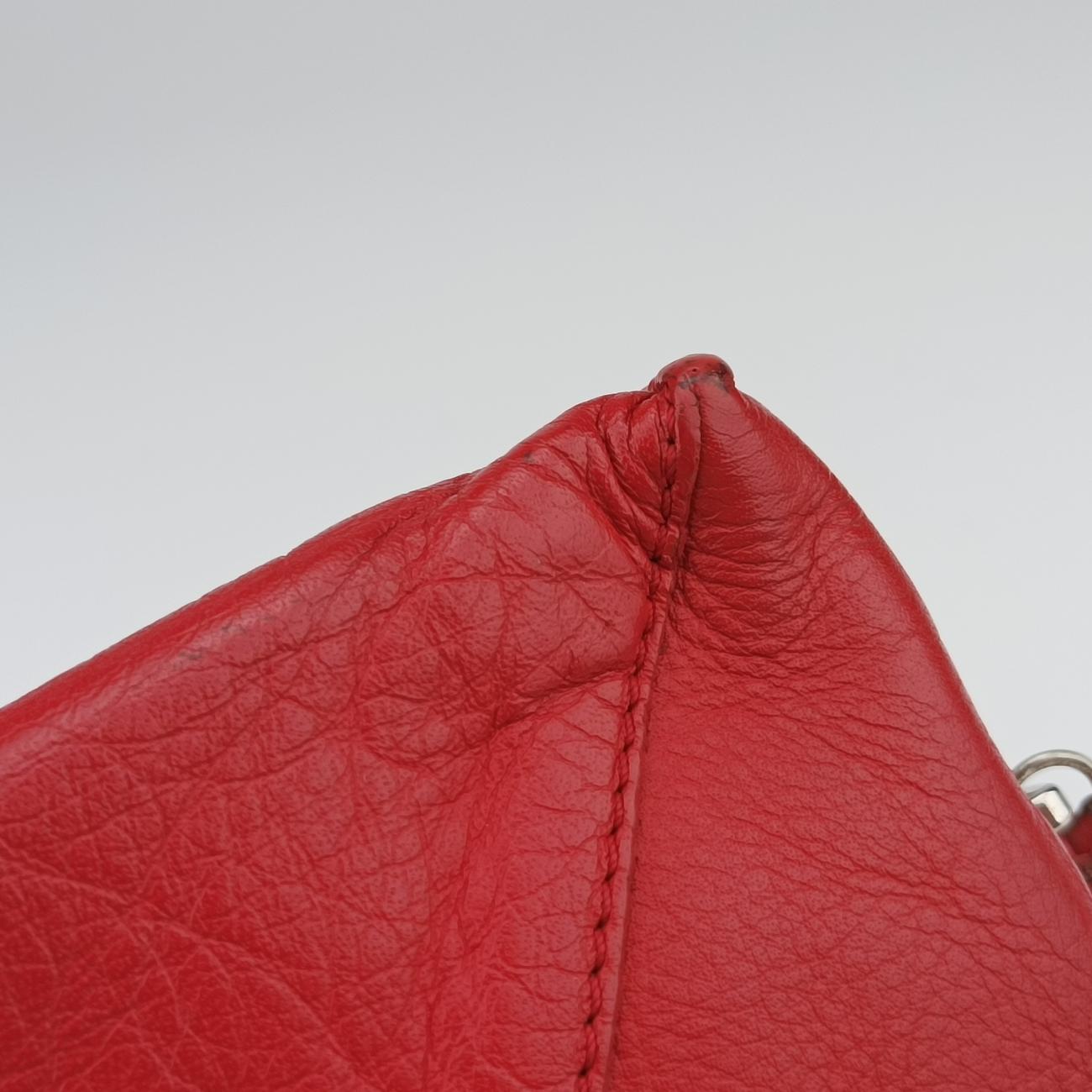 Pre-owned Balenciaga Paper A6 Zip Around Red Lambskin 370926 shoulderbag | stylenewstar