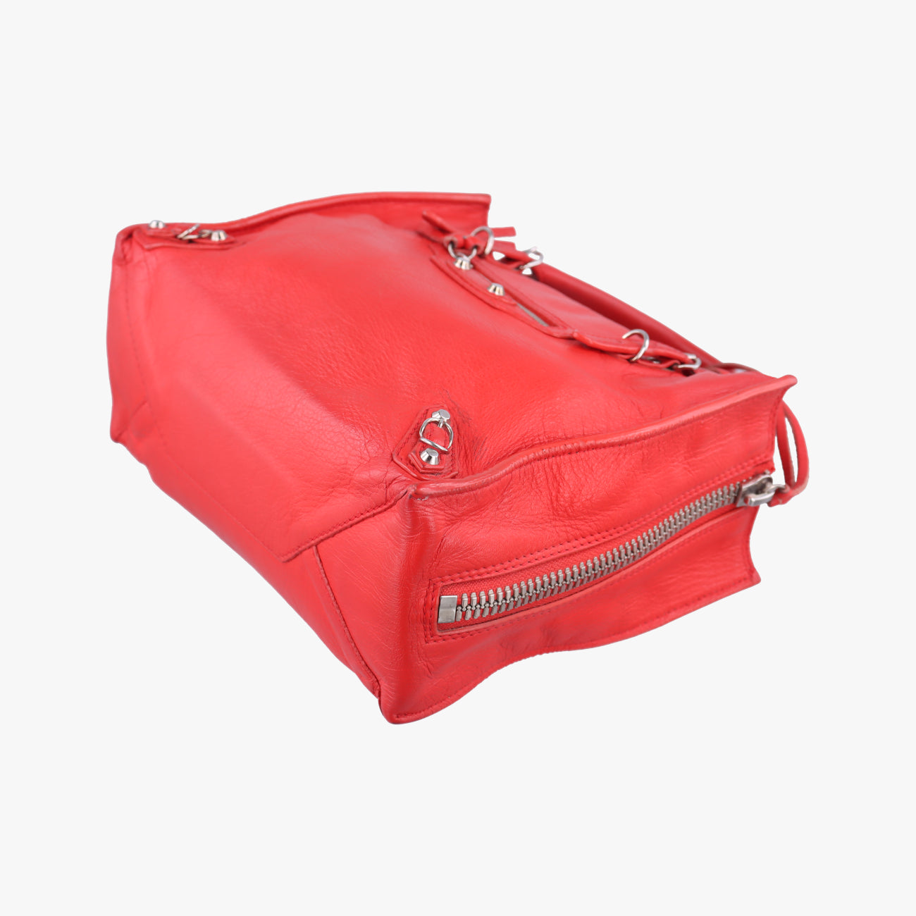 Pre-owned Balenciaga Paper A6 Zip Around Red Lambskin 370926 shoulderbag | stylenewstar