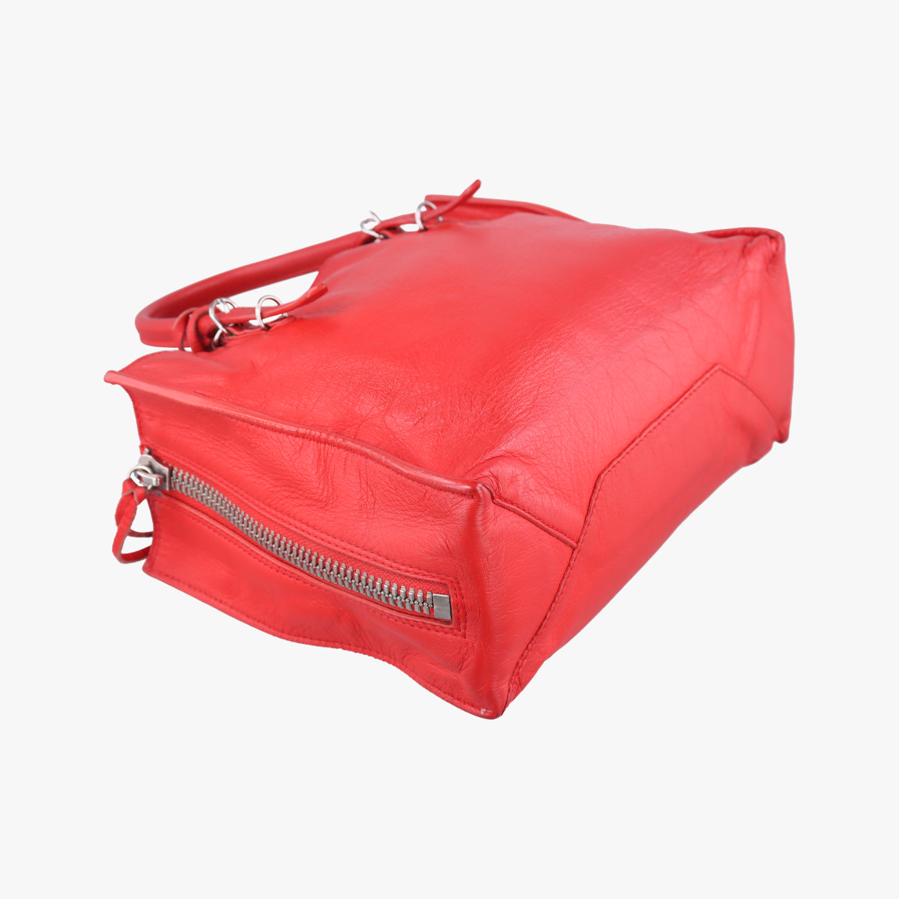 Pre-owned Balenciaga Paper A6 Zip Around Red Lambskin 370926 shoulderbag | stylenewstar